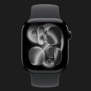 Apple Watch Series 11 GPS, 42mm Jet Black Aluminium Case with Black Solo Loop Size 5 (MEW04+MY7U3)