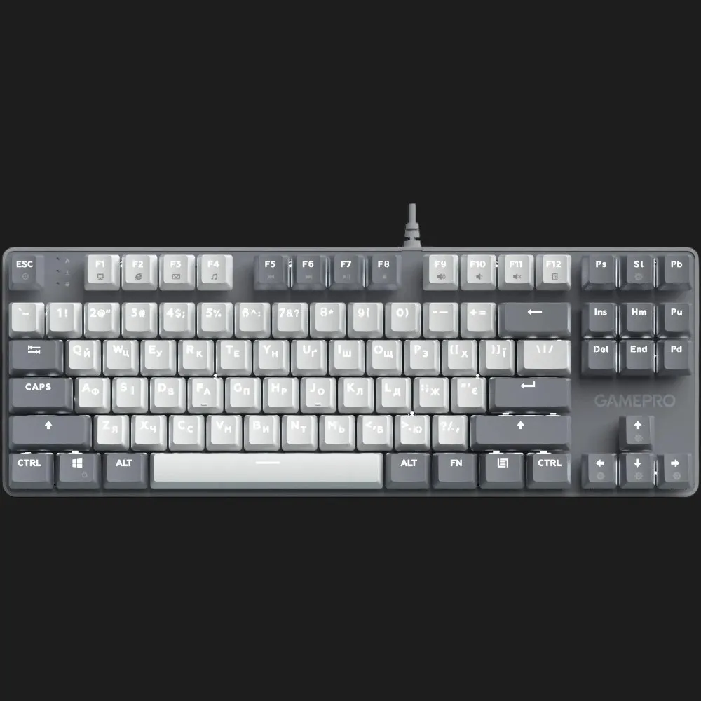 Клавіатура GamePro Genesis Metallic 87% Red switches (Gray) (UA)