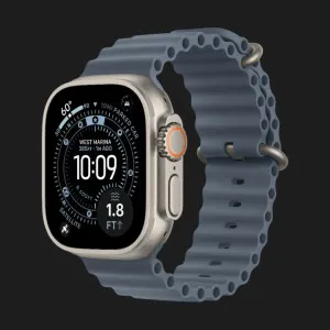 б/у Apple Watch Ultra 3 GPS + LTE, 49mm Natural Titanium Case with Anchor Blue Ocean Band (MEWH4) (Хороший стан)