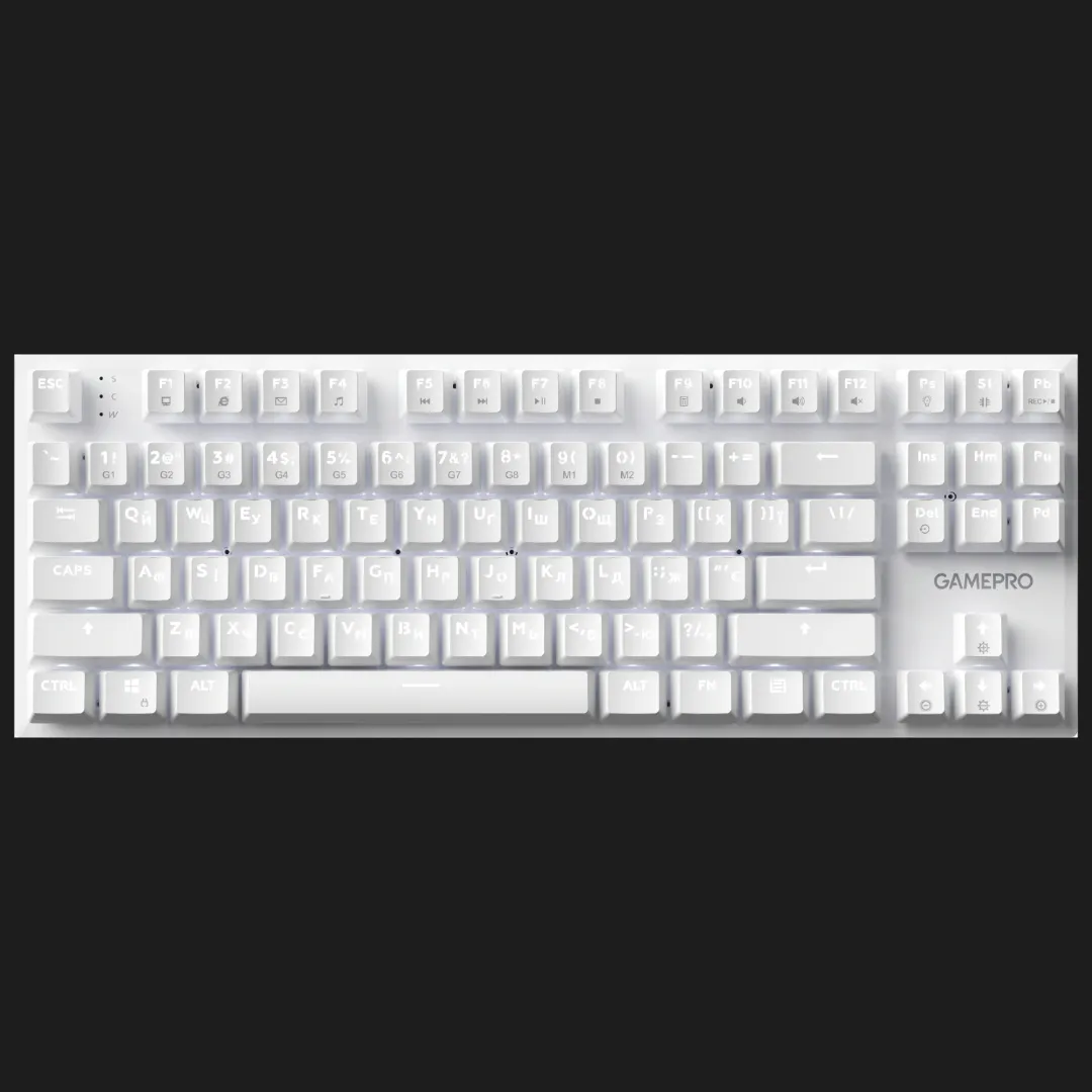 Клавіатура GamePro Genesis Joker 87% Red switches (White) (UA)