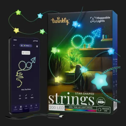 Гірлянда Smart LED Twinkly Strings Star RGB 200 IP20 6м в Білій Церкві