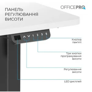 Комп'ютерний стіл OfficePro ODE1470WB (White/Black) в Бродах