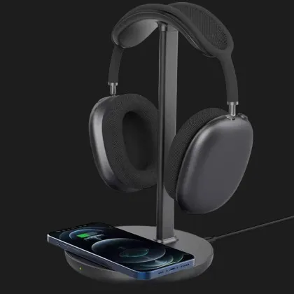 Підставка для навушників Headset Stand з безпровідною зарядкою (Black) в Чернігові