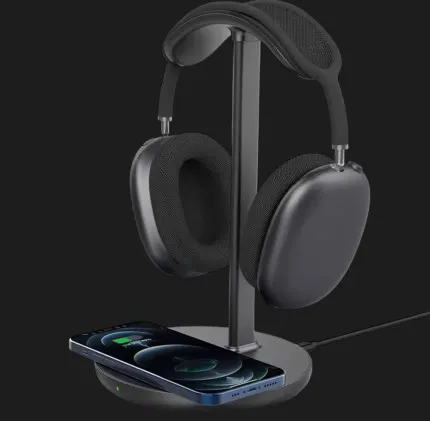 Підставка для навушників Headset Stand з безпровідною зарядкою (Black)