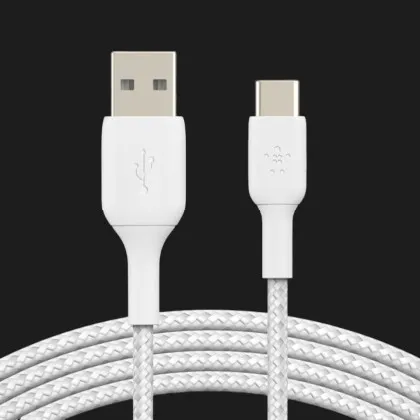 Кабель Belkin Braided USB-A to USB-C 1m (White) в Білій Церкві