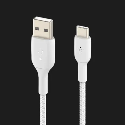 Кабель Belkin Braided USB-A to USB-C 1m (White) в Білій Церкві