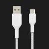 Кабель Belkin Braided USB-A to USB-C 1m (White)