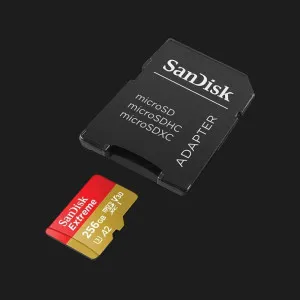 Карта пам'яті SanDisk Extreme A2 microSDXC 256Gb UHS-1 U3 V30 + Adapter SD в Хмельницькому