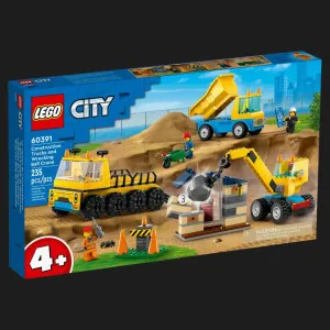 Конструктор LEGO City Будівельна вантажівка й кулястий кран-таран (60391)