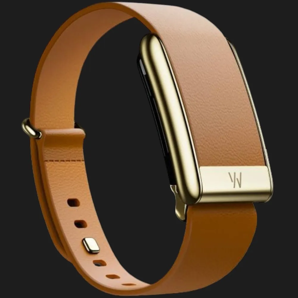 Ремінець Whoop LeatherLuxe Band Tapered для Whoop 5.0/One/Peak (Camel with Gold) (Size L)
