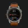 б/у Garmin Fenix 7 Pro Sapphire Solar Titanium with Chestnut Leather Band