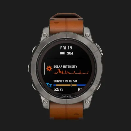 б/у Garmin Fenix 7 Pro Sapphire Solar Titanium with Chestnut Leather Band