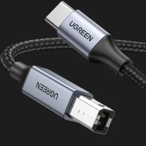 Кабель UGREEN US370 USB-C to USB-B Printer Cable 1m (Black) в Сваляві