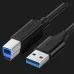 Кабель UGREEN US210 USB 3.0 AM to BM Print Cable 1m (Black)