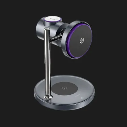 Беспроводная зарядка WiWU Wi-W041 3-in-1 Magnetic Wireless Charger (Black) в Чернигове