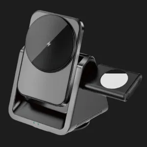 Безпровідна зарядка WiWU Wi-W018 3-in-1 Cableless Charger (Black) в Олександрії