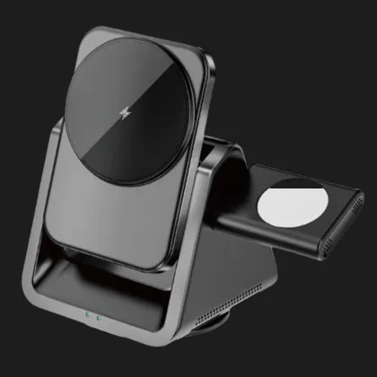 Беспроводная зарядка WiWU Wi-W018 3-in-1 Cableless Charger (Black) в Павлограде