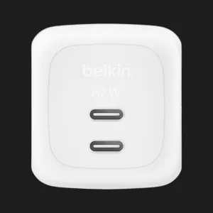 Блок питания Belkin Home Charger 67W 2хUSB-С GAN PD PPS (White) в Хмельницком