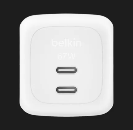 Блок живлення Belkin Home Charger 67W 2хUSB-С GAN PD PPS (White)