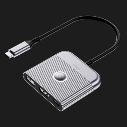 Адаптер WiWU Traveling 3 in 1 USB-C Hub (Gray) в Чернігові