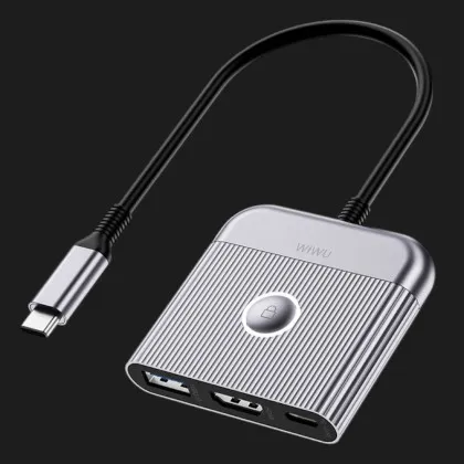 Адаптер WiWU Traveling 3 in 1 USB-C Hub (Gray) в Чернігові