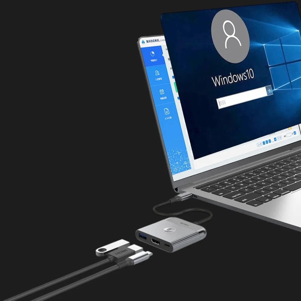 Адаптер WiWU Traveling 3 in 1 USB-C Hub (Gray) — фото 4