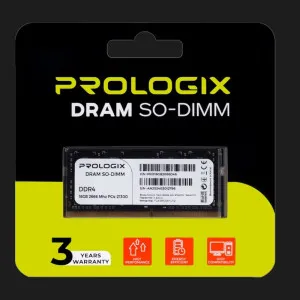 Оперативная память Prologix SO-DIMM DDR4 16GB 1x16GB 2666MHz (PRO16GB2666D4SB_Bulk)