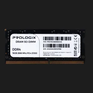 Оперативная память Prologix SO-DIMM DDR4 16GB 1x16GB 2666MHz (PRO16GB2666D4SB_Bulk)