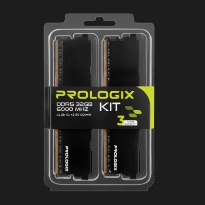 Оперативная память Prologix Black DDR5 32GB 2x16GB 6000MHz (PRO32GB6000B5K)