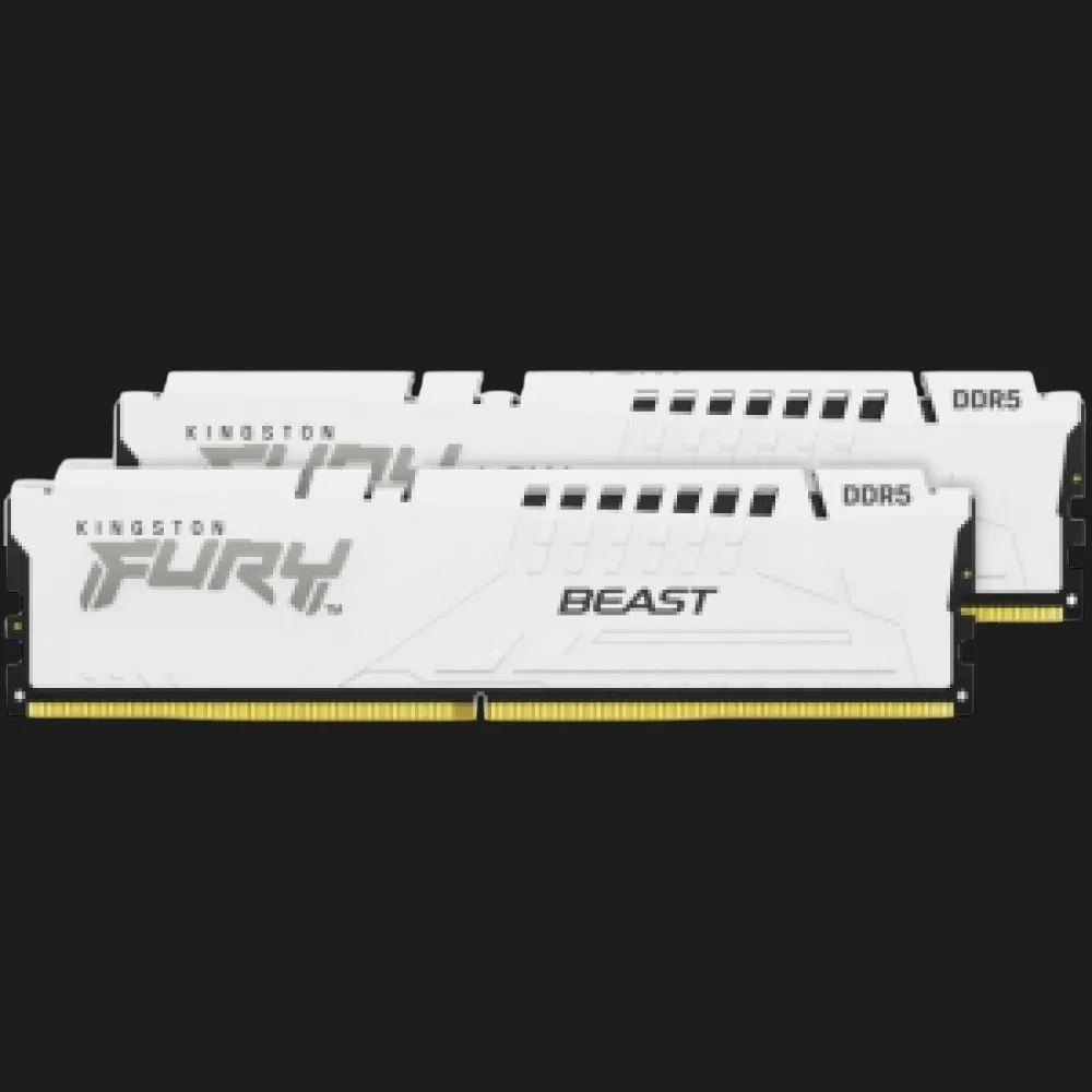 Оперативна памʼять Kingston Fury Beast White DDR5 64GB 2x32GB 6000MHz (KF560C36BWEK2-64)