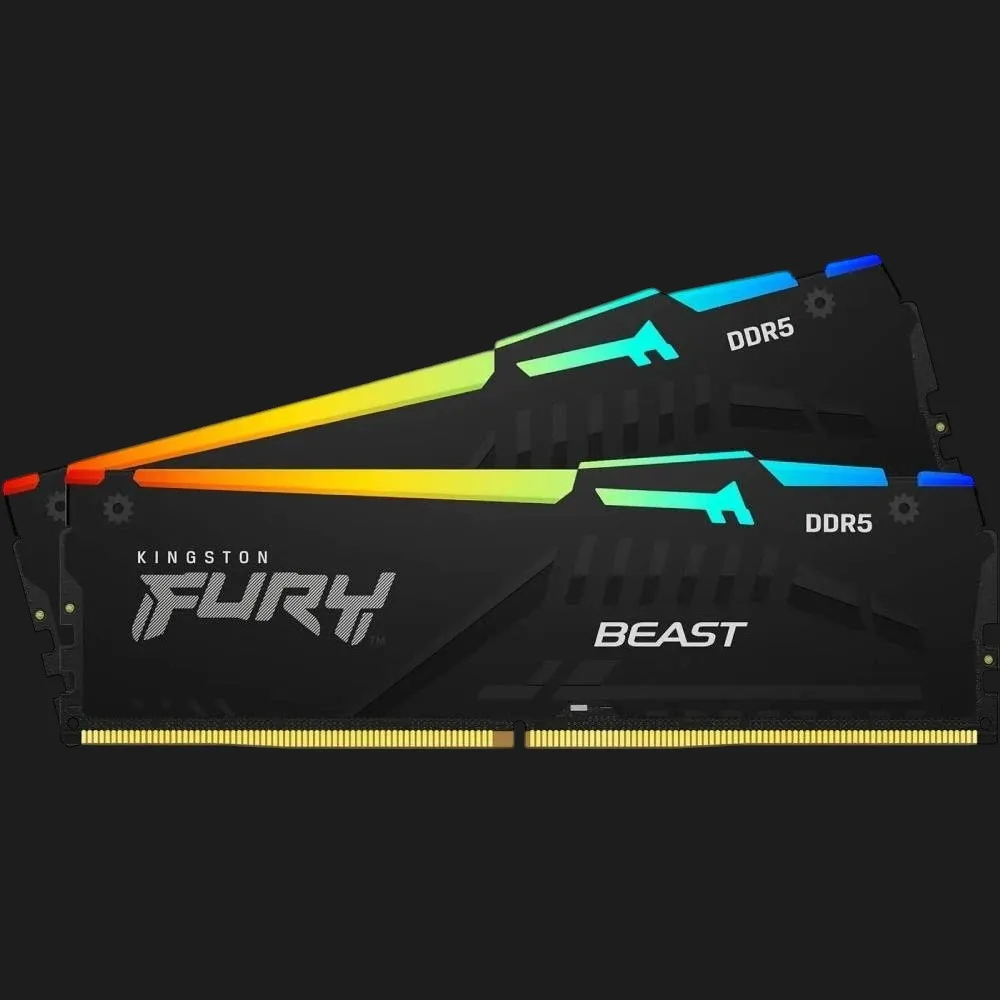 Оперативна памʼять Kingston Fury Beast RGB DDR5 64GB 2x32GB 5600MHz (KF556C40BB2AK2-64)