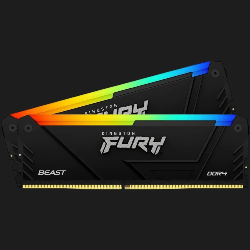 Оперативна памʼять Kingston Fury Beast RGB DDR4 16GB 2x8GB 3600MHz (KF436C17BB2AK2/16)
