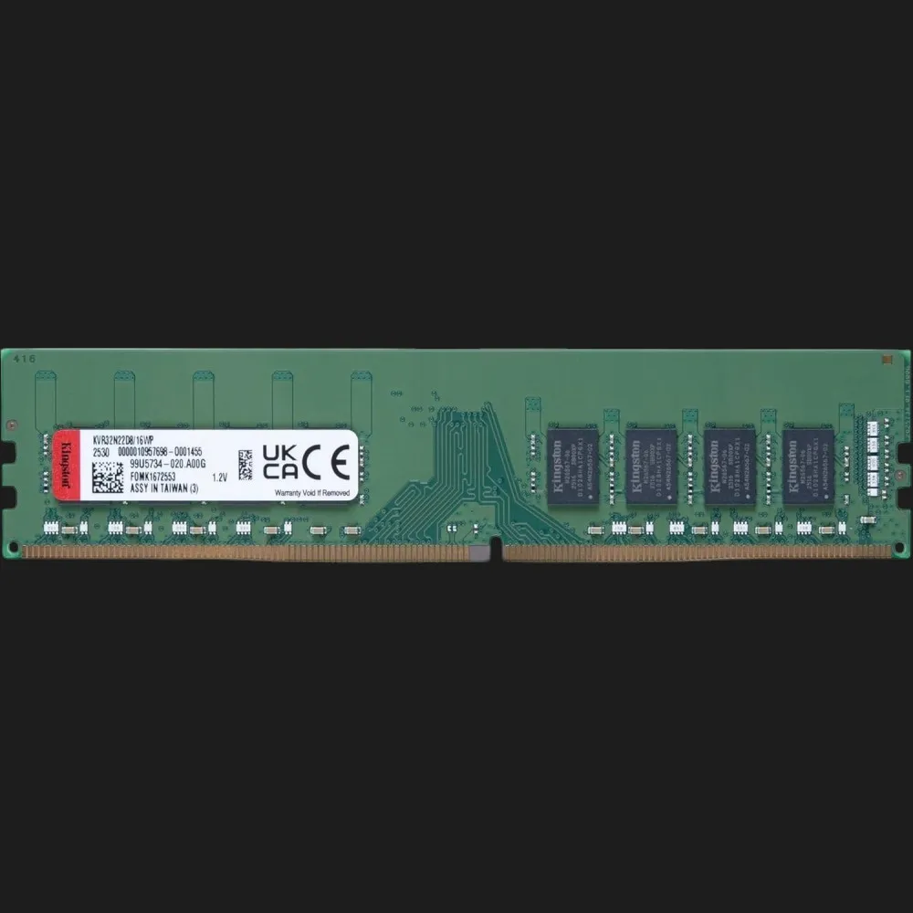Оперативна памʼять Kingston DDR4 16GB 1x16GB 3200MHz (KVR32N22D8/16WP)