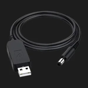 Кабель USB to DC 5.5x2.1мм, 12V 0.8 м (Black) в Сваляві