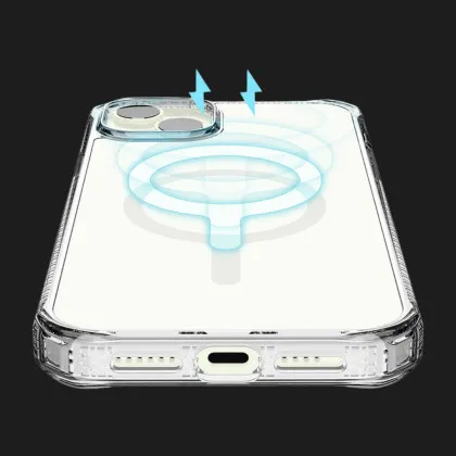 Чохол iTSkins HYBRID R CLEAR with MagSafe для iPhone 15 (Transparent)