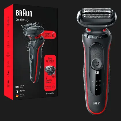 Электрическая бритва BRAUN Series 5 Wet&Dry (51-R1000s) (Black/Red)