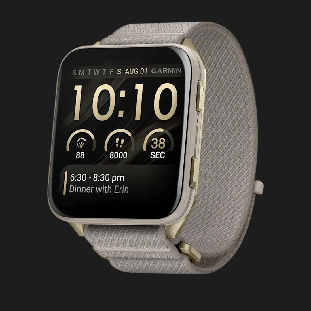 Garmin Venu X1 Soft Gold with Titanium Caseback and French Gray Nylon Band (010-02980-08/09)