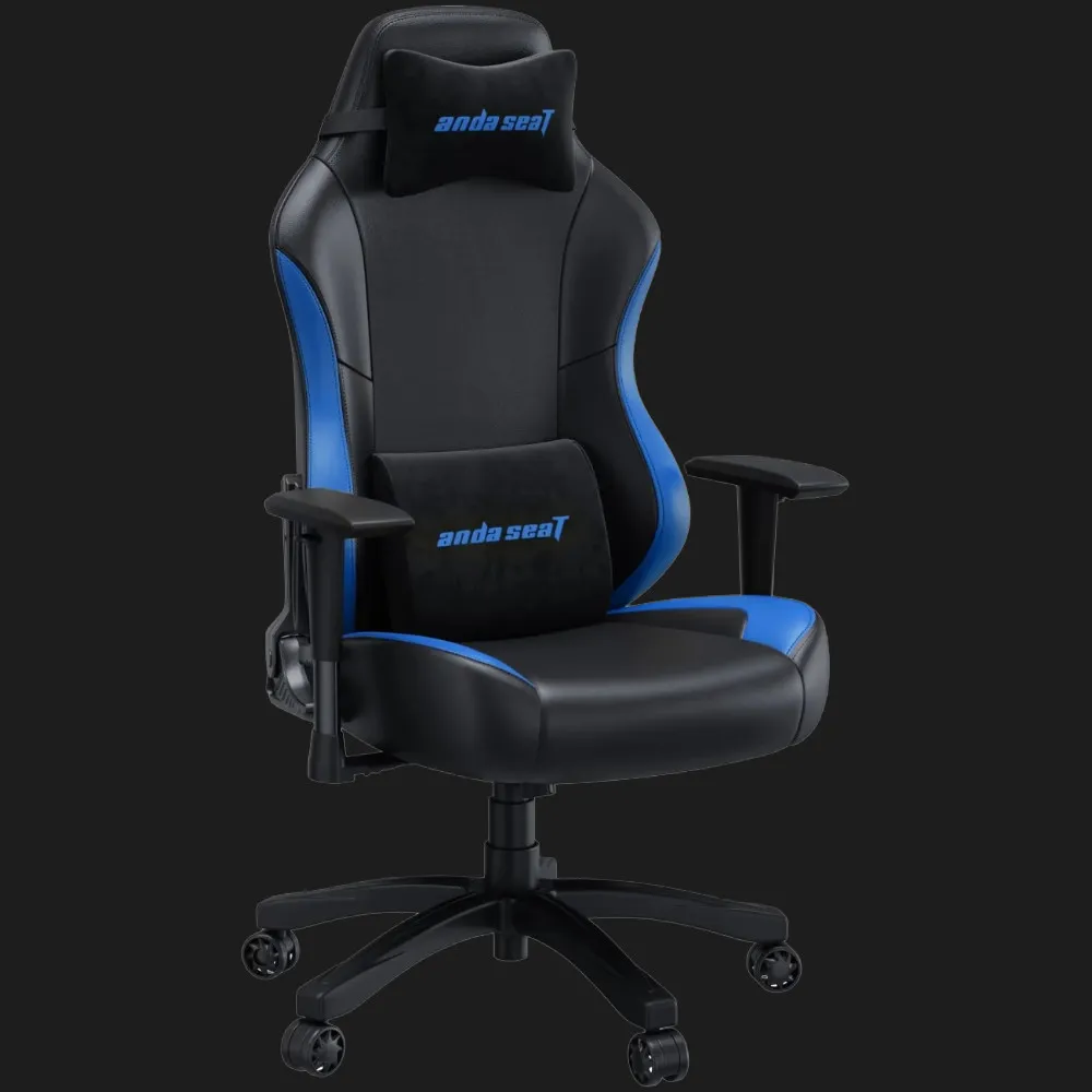 Крісло ігрове Anda Seat Luna Size L PVC (Black/Blue) (UA) — фото 9