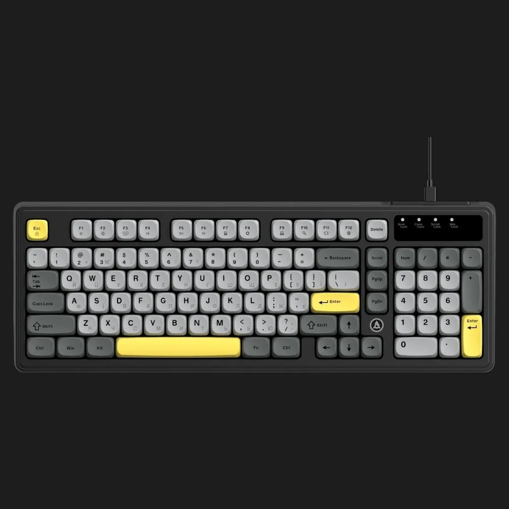 Клавіатура ігрова Ajazz AF98 (Black/Gray/Yellow) (AF98-BGY) (UA)