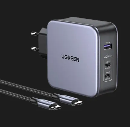 Блок питания UGREEN CD289 140W GaN Fast Charger with Cable (Gray)