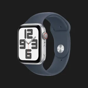 б/у Apple Watch SE 2 Cellular 44mm Silver Aluminum Case with Storm Blue Sport Band S/M (MRHE3) (Хороший стан)
