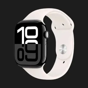 б/у Apple Watch Series 10 GPS, 46mm Jet Black Aluminum Case with Light Blush Sport Band (M/L) (Хороший стан)