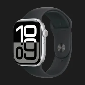 б/у Apple Watch Series 10 GPS, 46mm Silver Aluminum Case with Black Sport Band (M/L) (Хороший стан)