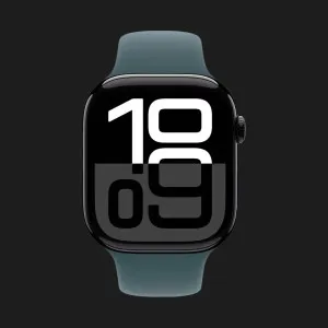 б/у Apple Watch Series 10 42mm Jet Black Aluminum Case with Lake Green Sport Band - M/L (Хороший стан)