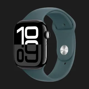 б/у Apple Watch Series 10 42mm Jet Black Aluminum Case with Lake Green Sport Band - M/L (Хороший стан)