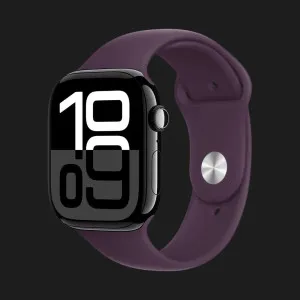 б/у Apple Watch Series 10 46mm Jet Black Aluminum Case with Plum Sport Band - M/L (Хорошее состояние)