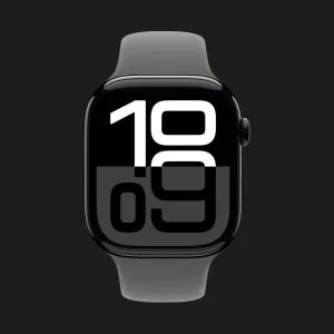 б/у Apple Watch Series 10 46mm Jet Black Aluminum Case with Stone Gray Sport Band - M/L (Хорошее состояние)