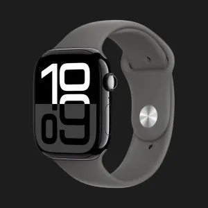 б/у Apple Watch Series 10 46mm Jet Black Aluminum Case with Stone Gray Sport Band - M/L (Хорошее состояние)