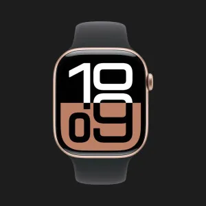 б/у Apple Watch Series 10 42mm Rose Gold Aluminum Case with Black Sport Band - S/M (Хороший стан)