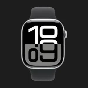 б/у Apple Watch Series 10 42mm Silver Aluminum Case with Black Sport Band - S/M (Хороший стан)